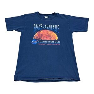 Vintage 90s Kennedy Space Centers I Signed Up for Mars Shirt‎ Men's Large